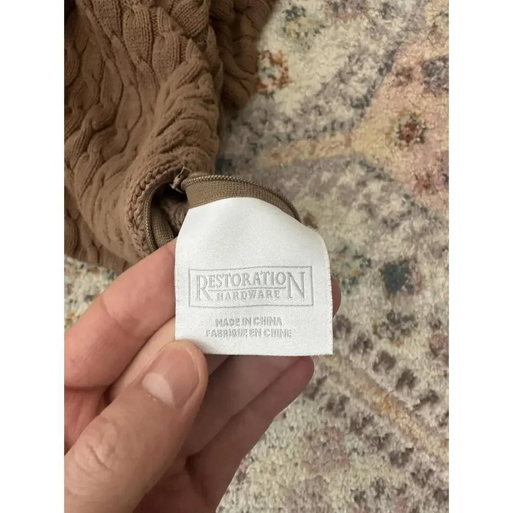 Restoration Hardware ￼ Cable Knit Pillow Case Cover 23